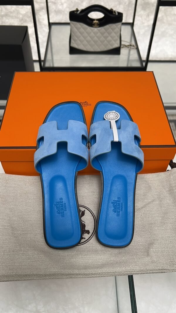 hermes oran sandlas bleu cameo