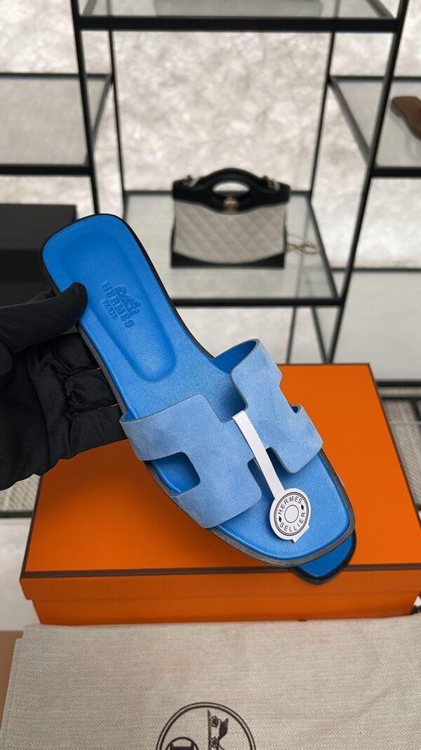 hermes oran sandlas bleu cameo
