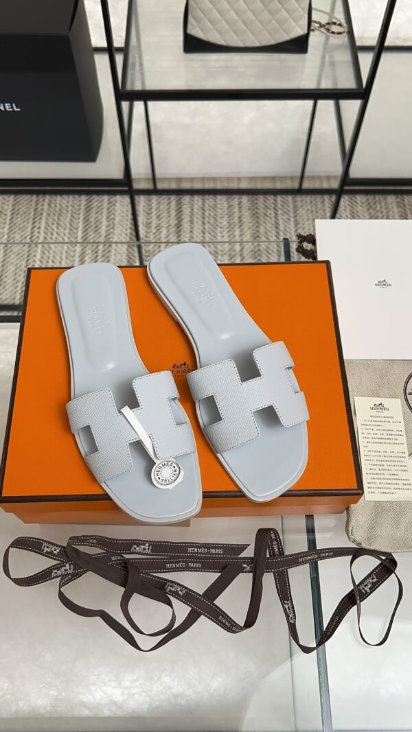 hermes oran sandlas Bleu Glacier Epsom