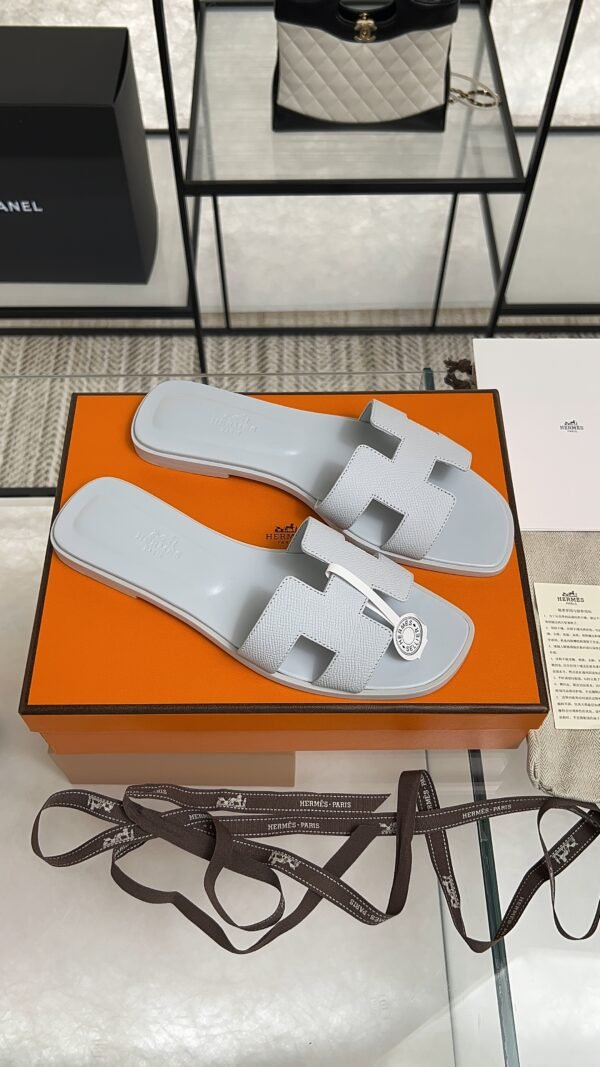 hermes oran sandlas Bleu Glacier Epsom