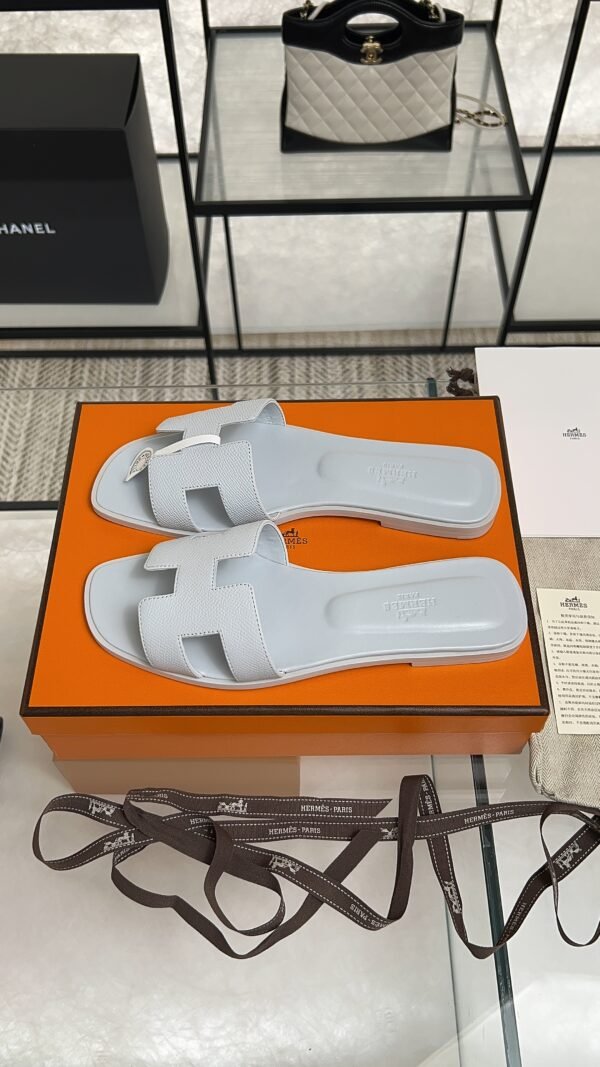 hermes oran sandlas Bleu Glacier Epsom