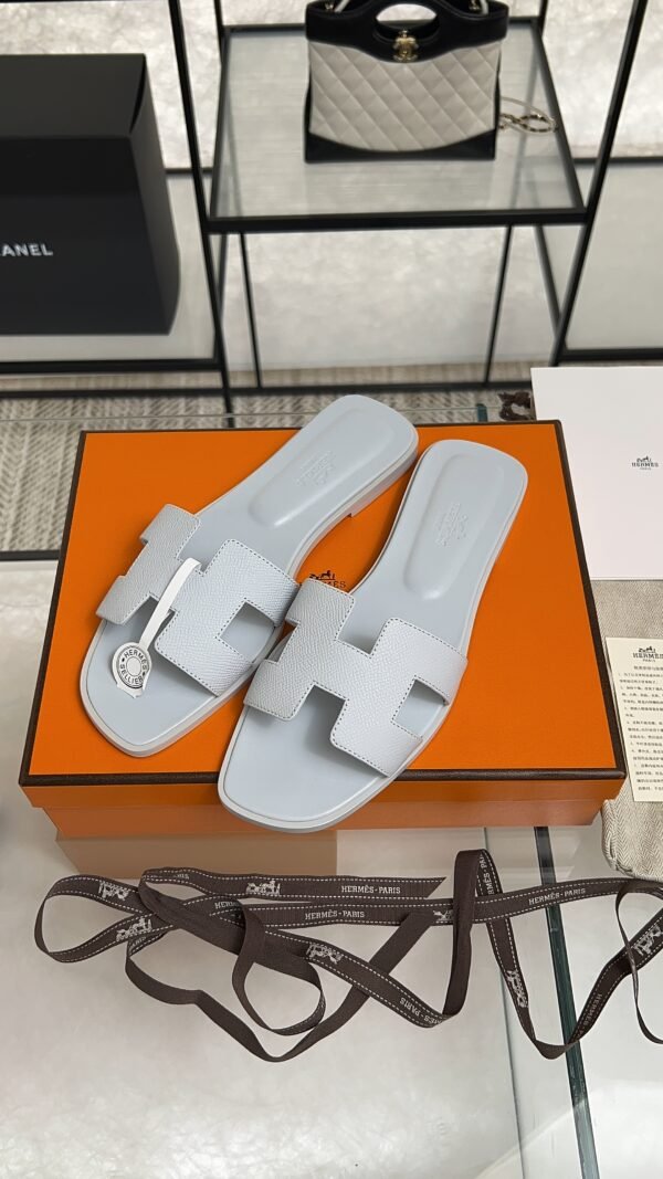 hermes oran sandlas Bleu Glacier Epsom