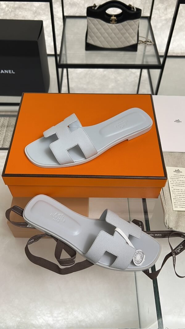 hermes oran sandlas Bleu Glacier Epsom
