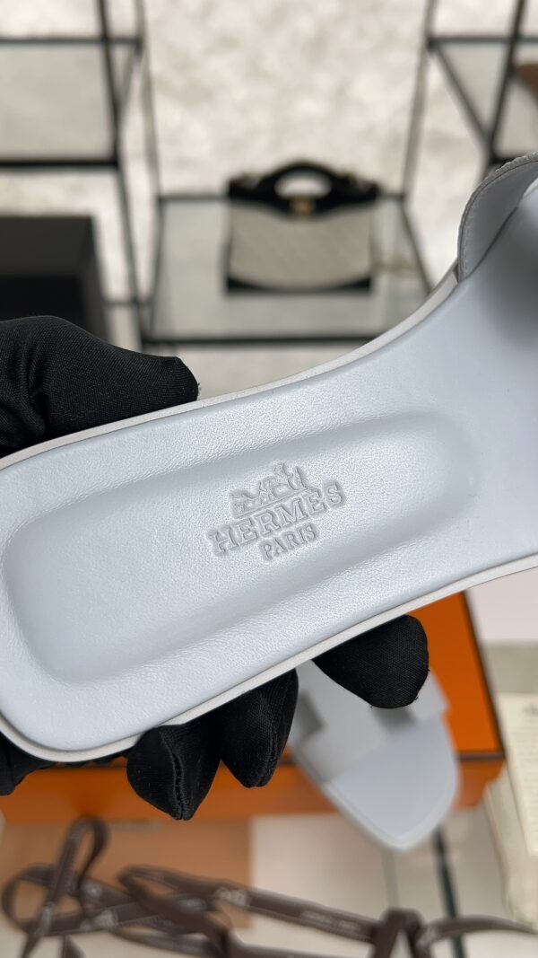 hermes oran sandlas Bleu Glacier Epsom