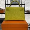Hermès Mini Kelly 20 Jaune de Naples/Beton Chevre With Silver Hardware