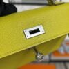 Hermès Mini Kelly 20 Jaune de Naples/Beton Chevre With Silver Hardware