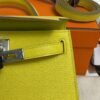 Hermès Mini Kelly 20 Jaune de Naples/Beton Chevre With Silver Hardware