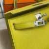 Hermès Mini Kelly 20 Jaune de Naples/Beton Chevre With Silver Hardware