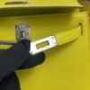 Hermès Mini Kelly 20 Jaune de Naples/Beton Chevre With Silver Hardware