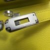 Hermès Mini Kelly 20 Jaune de Naples/Beton Chevre With Silver Hardware