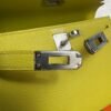 Hermès Mini Kelly 20 Jaune de Naples/Beton Chevre With Silver Hardware