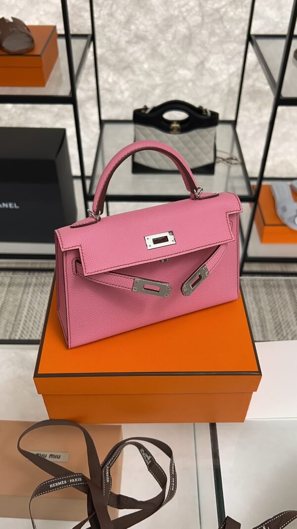 Hermès Mini Kelly 20 Pink Epsom With Silver Hardware