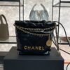 CHANEL 22 Mini Handbag Shiny Calfskin & Gold-Tone Metal Black