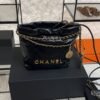 CHANEL 22 Mini Handbag Shiny Calfskin & Gold-Tone Metal Black