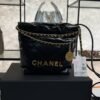 CHANEL 22 Mini Handbag Shiny Calfskin & Gold-Tone Metal Black
