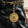 CHANEL 22 Mini Handbag Shiny Calfskin & Gold-Tone Metal Black