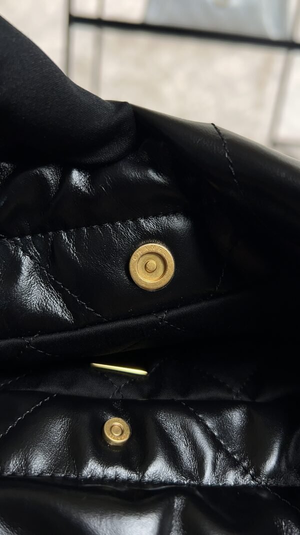 CHANEL 22 Mini Handbag Shiny Calfskin & Gold-Tone Metal Black