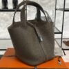 Hermes Etoupe Taurillon Clemence Leather Picotin Lock 22 Bag