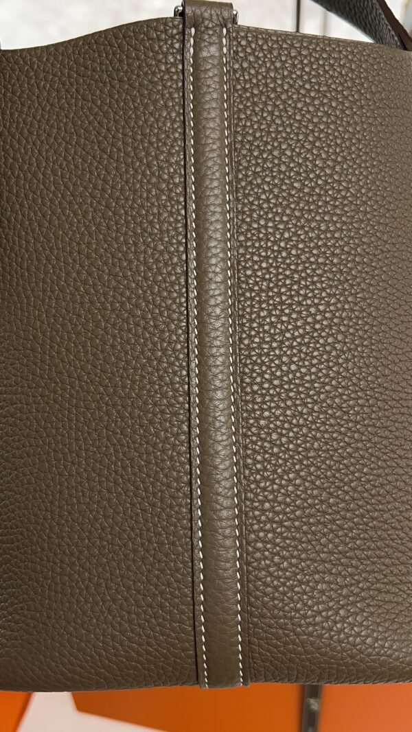 Hermes Etoupe Taurillon Clemence Leather Picotin Lock 22 Bag