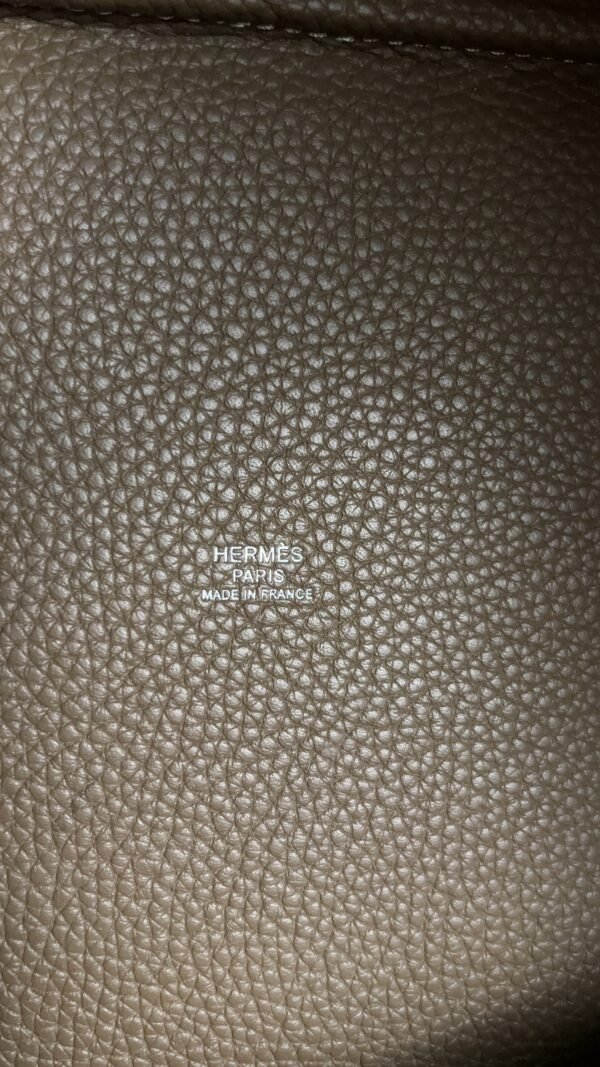 Hermes Etoupe Taurillon Clemence Leather Picotin Lock 22 Bag