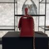 Chanel Lambskin Quilted Mini Top Handle Rectangular Flap Rose