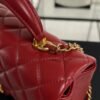 Chanel Lambskin Quilted Mini Top Handle Rectangular Flap Rose