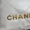 CHANEL 22 Mini Handbag Shiny Calfskin & Gold-Tone Metal White