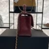 Chanel Lambskin Quilted Mini Top Handle Rectangular Flap Burgundy