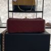 Chanel Lambskin Quilted Mini Top Handle Rectangular Flap Burgundy