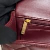 Chanel Lambskin Quilted Mini Top Handle Rectangular Flap Burgundy