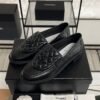 Chanel Lambskin Quilted CC Turnlock Loafers Black