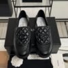 Chanel Lambskin Quilted CC Turnlock Loafers Black
