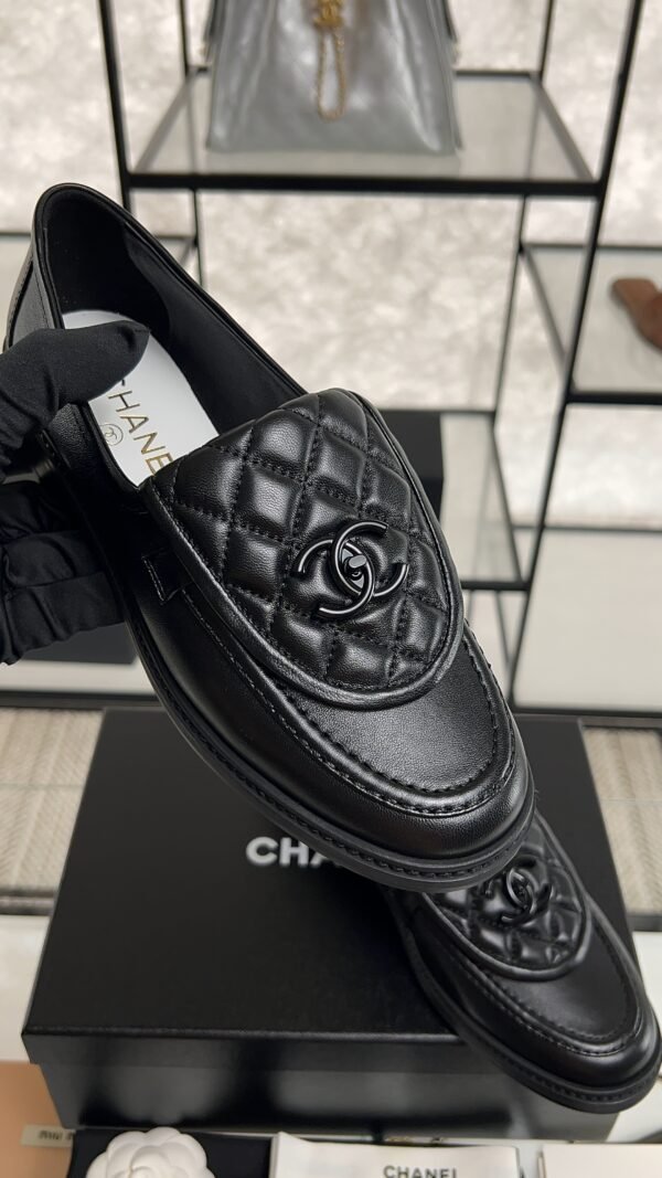 Chanel Lambskin Quilted CC Turnlock Loafers Black