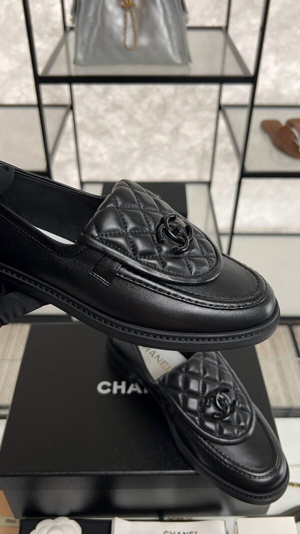 Chanel Lambskin Quilted CC Turnlock Loafers Black