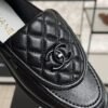 Chanel Lambskin Quilted CC Turnlock Loafers Black