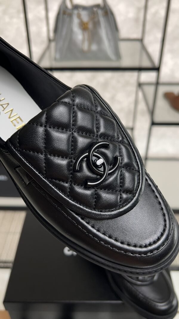 Chanel Lambskin Quilted CC Turnlock Loafers Black