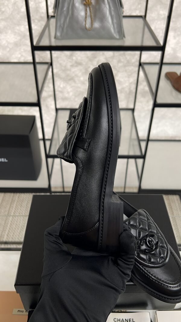 Chanel Lambskin Quilted CC Turnlock Loafers Black