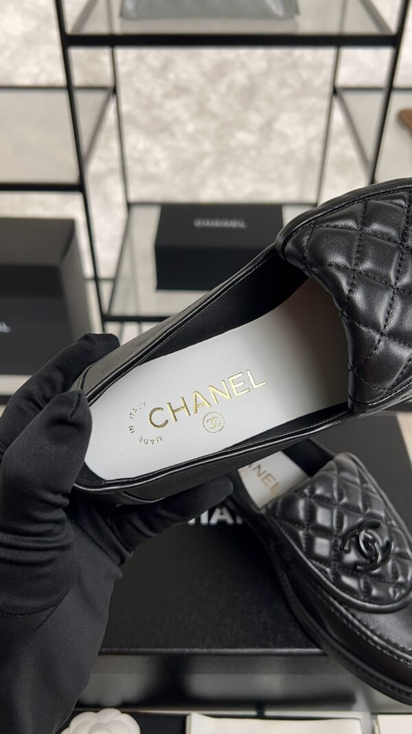 Chanel Lambskin Quilted CC Turnlock Loafers Black