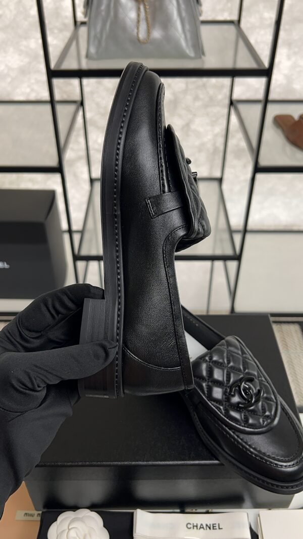 Chanel Lambskin Quilted CC Turnlock Loafers Black