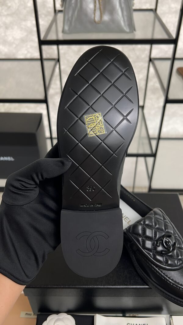 Chanel Lambskin Quilted CC Turnlock Loafers Black