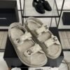 Chanel Dad Sandals Diamond CC logo Grey