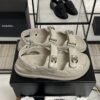 Chanel Dad Sandals Diamond CC logo Grey
