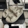 Chanel Dad Sandals Diamond CC logo Grey
