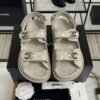 Chanel Dad Sandals Diamond CC logo Grey