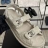 Chanel Dad Sandals Diamond CC logo Grey