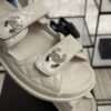 Chanel Dad Sandals Diamond CC logo Grey
