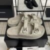 Chanel Dad Sandals Diamond CC logo Grey slippers