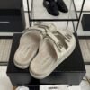 Chanel Dad Sandals Diamond CC logo Grey slippers