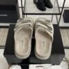 Chanel Dad Sandals Diamond CC logo Grey slippers
