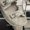 Chanel Dad Sandals Diamond CC logo Grey slippers